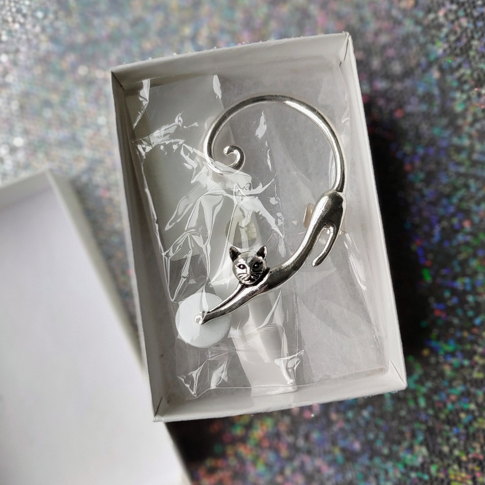 🍓4/$10 Silver Cat Ear Climber Earring
